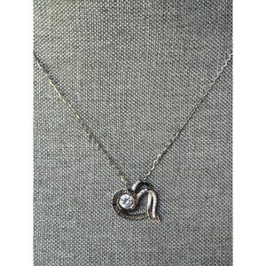 Sterling Silver "I Love You To The Moon And Back" Heart Pendant Necklace With CZ